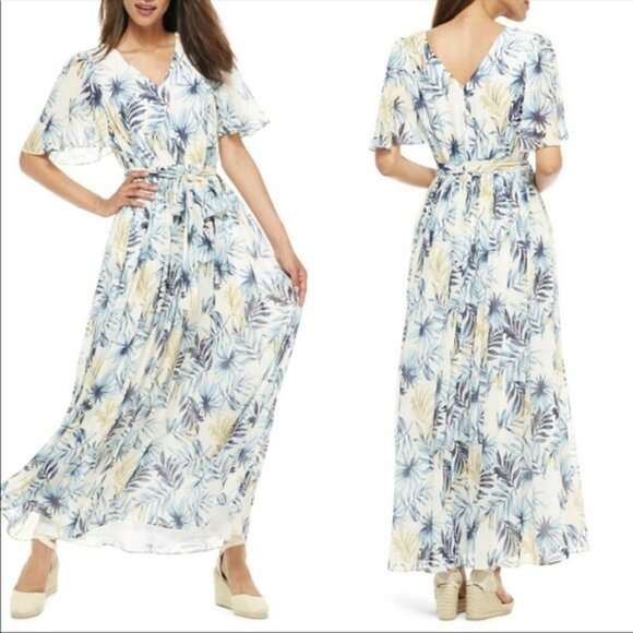 Gal Meets Glam KiKi Chiffon Maxi Dress Size 4 NWT - Picture 1 of 9